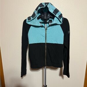 PINK Victoria's Secret Teal and Black Hoodie